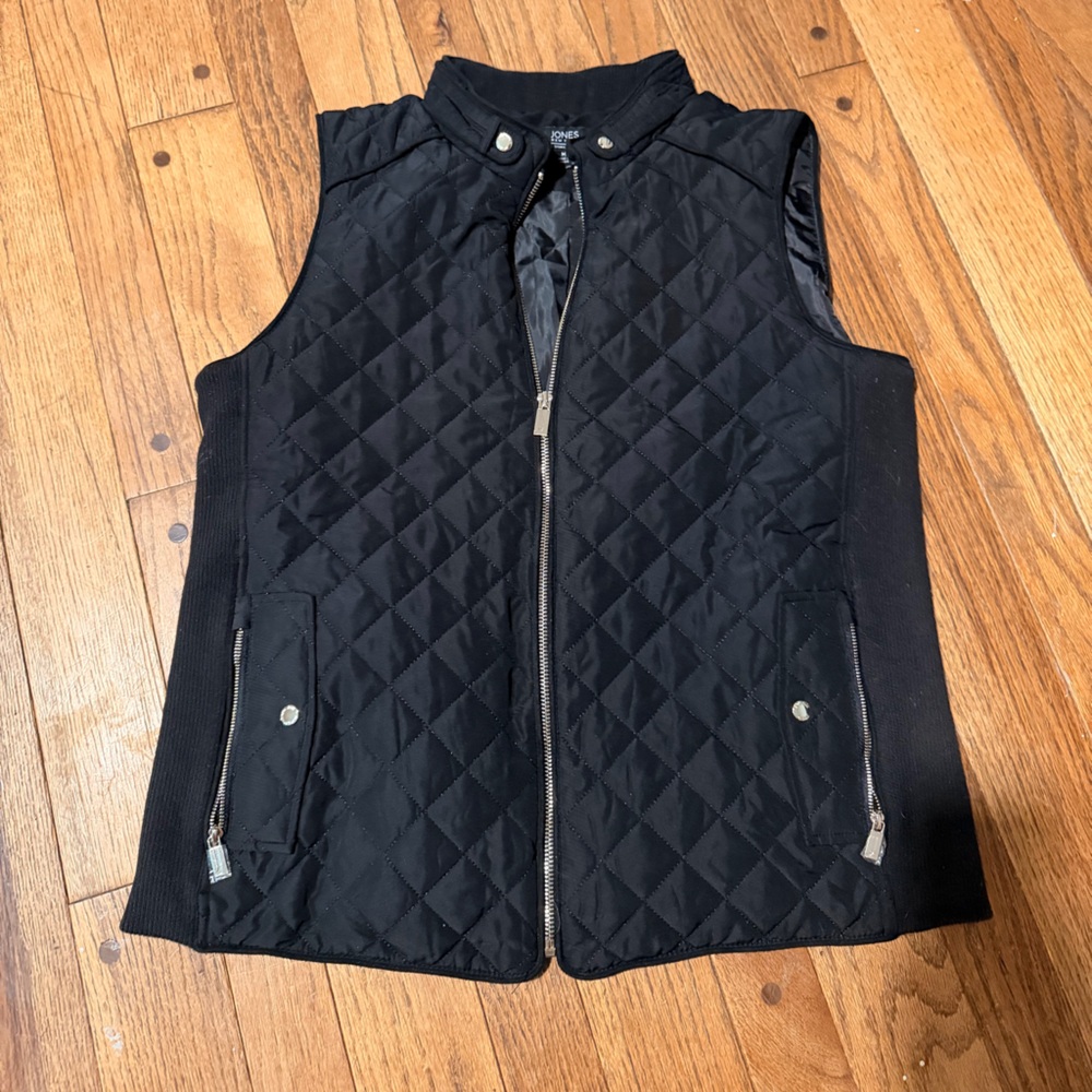 Jones New York Black Quilted Jacket